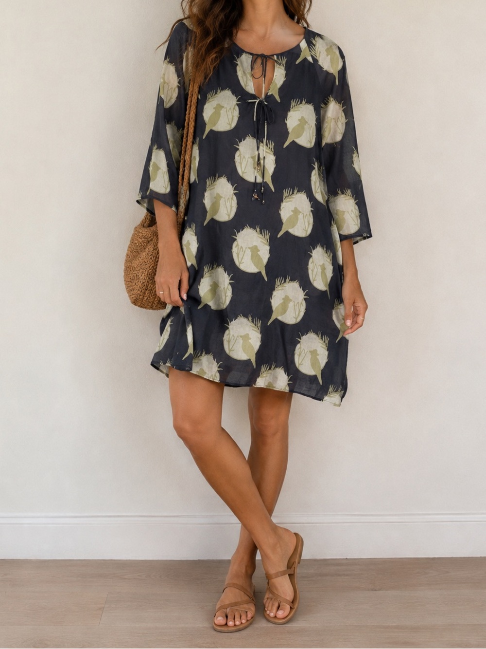 NWOT Tallulah & Hope Cotton Bird Print Lightweight Dress size M